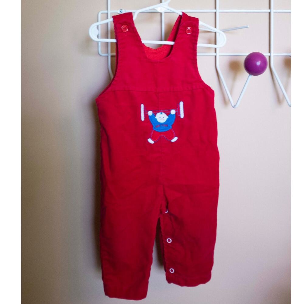 Vintage Red Healthtex Weightlifter Overalls